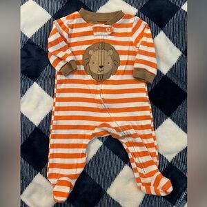 Child of Mine Orange and White Striped Pajama with Lion